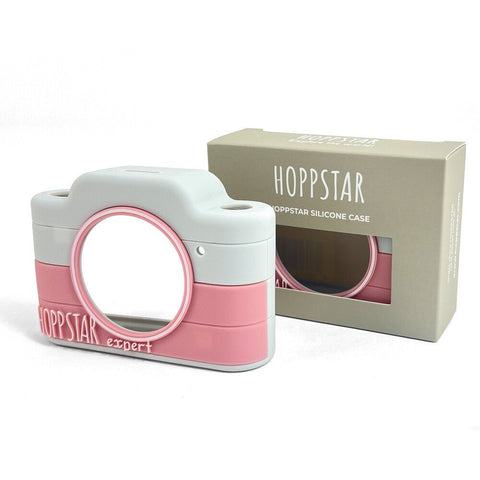 1. Pink and grey silicone case for Hoppstar Expert kids camera with packaging box