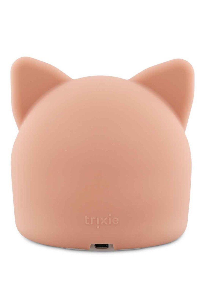 5. Back view of Trixie Baby's Mrs. Cat silicone night light showing USB charging port