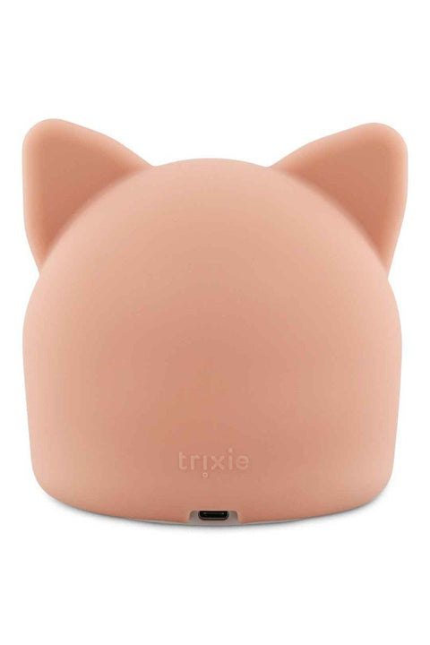 5. Back view of Trixie Baby's Mrs. Cat silicone night light showing USB charging port