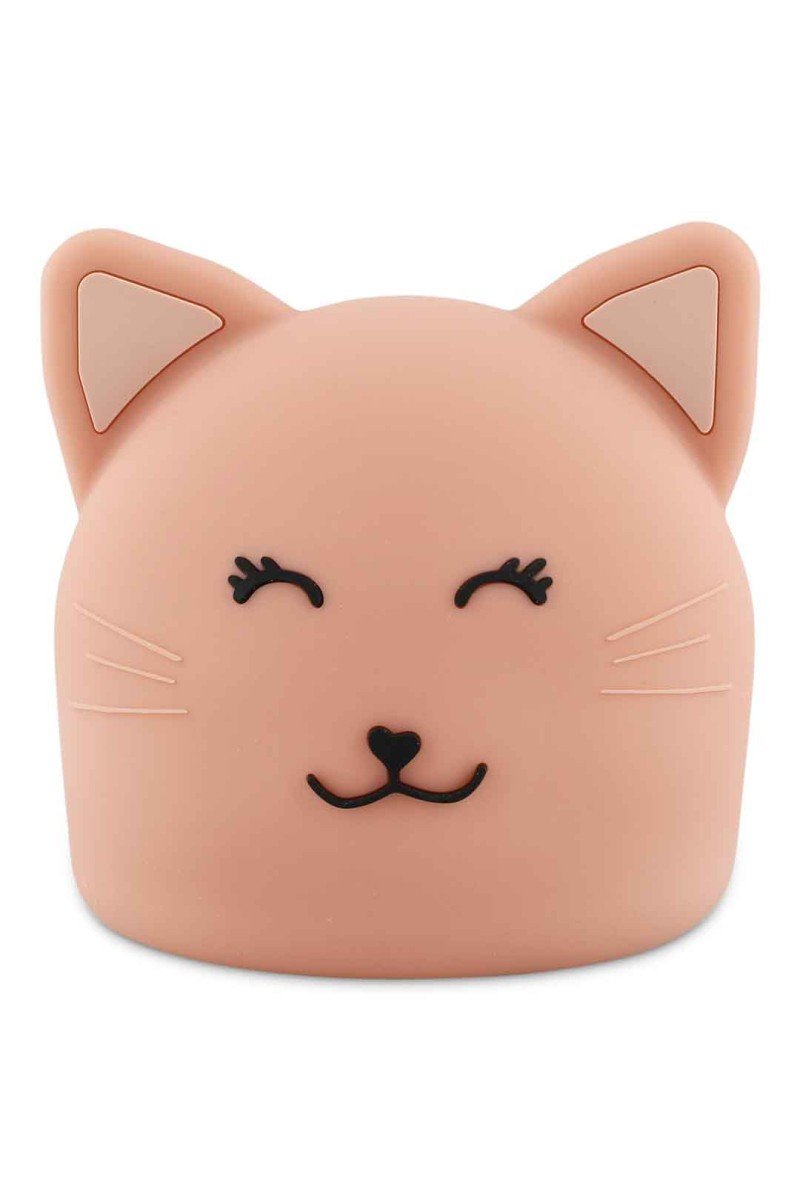 6. Front view of Trixie Baby's Mrs. Cat silicone night light with cute facial features