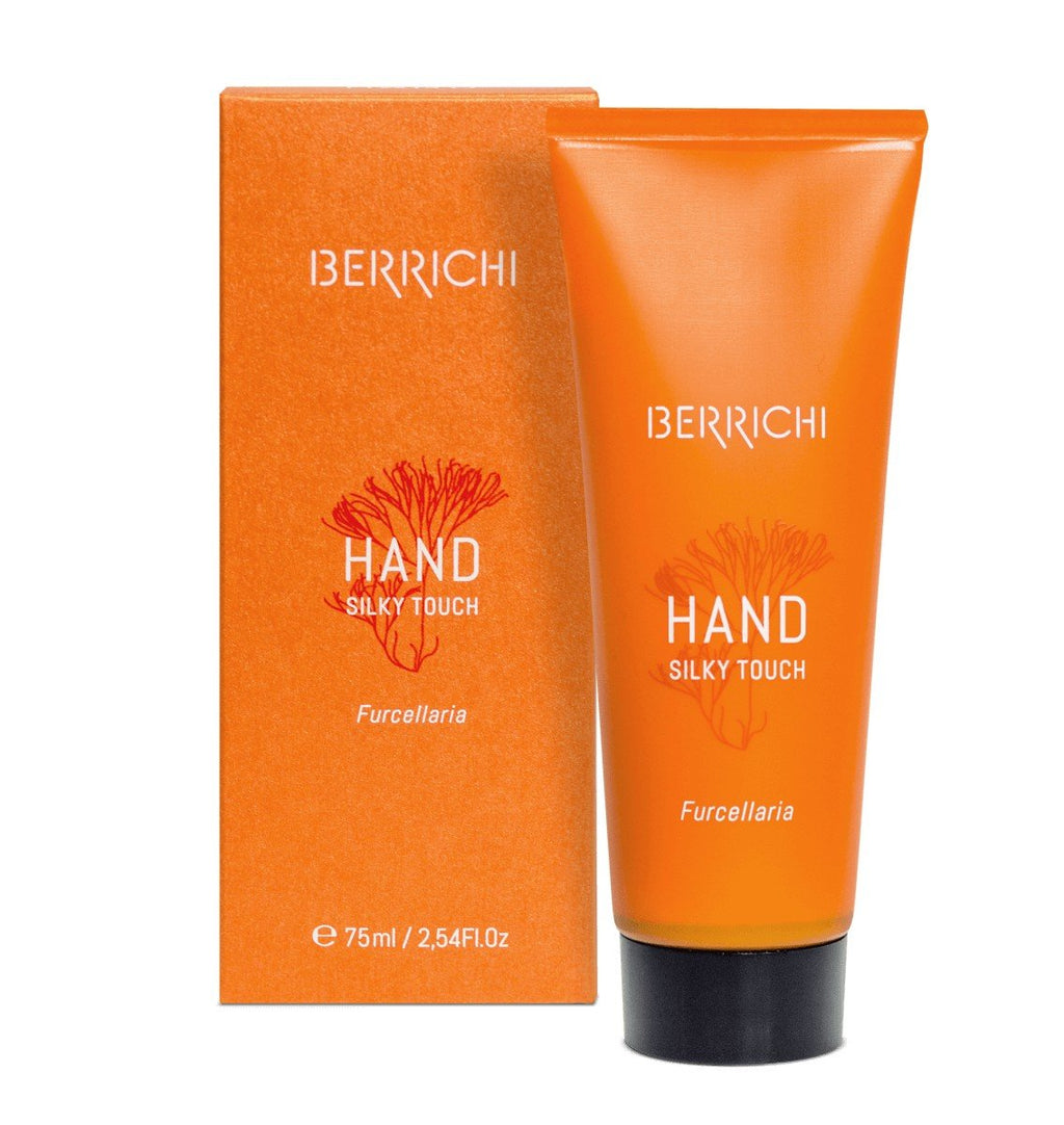 2. Berrichi Silky Hand Cream HAND 75ml with packaging, highlighting furcellaria ingredient