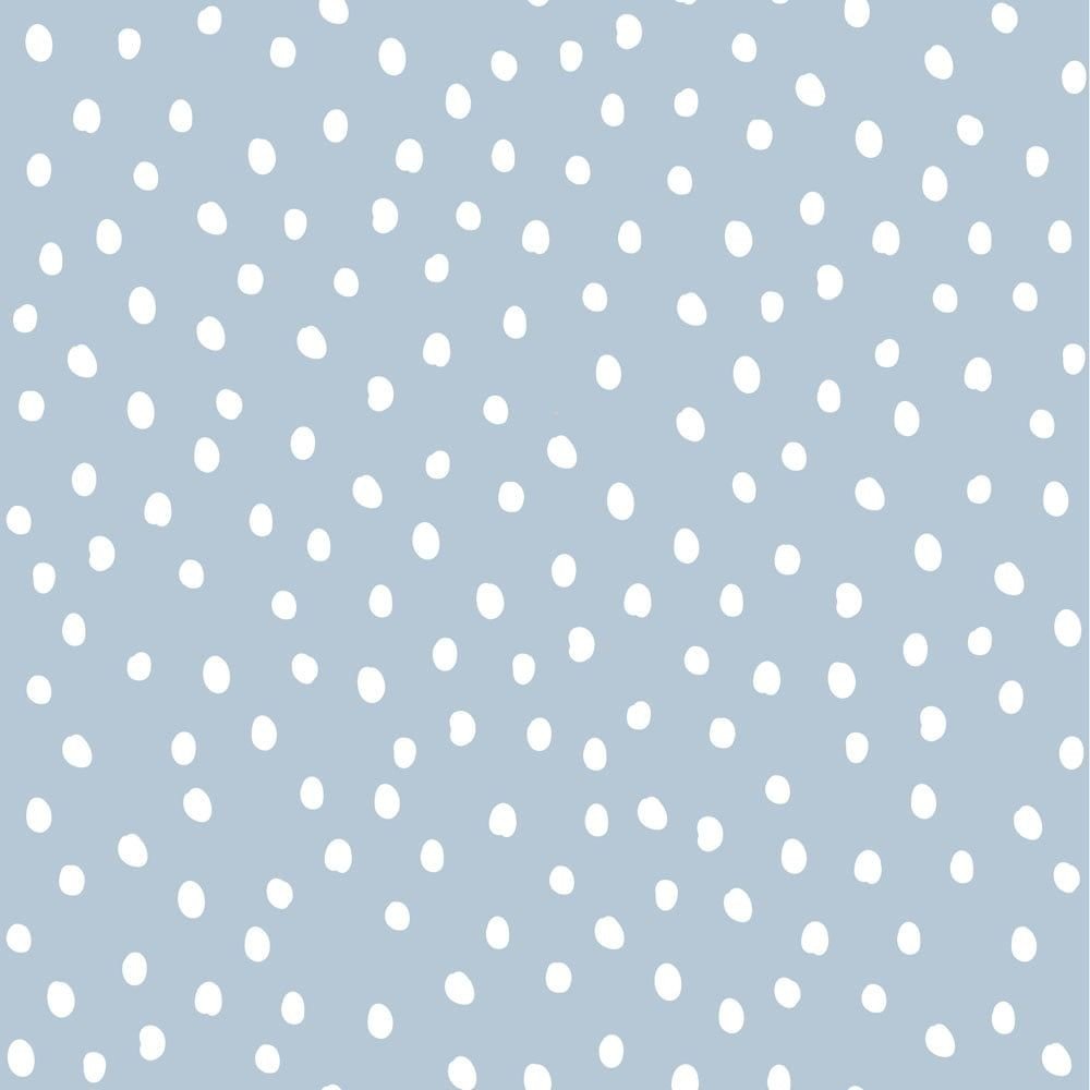 3. Close-up of Dekornik's light blue wallpaper with white irregular dots pattern
