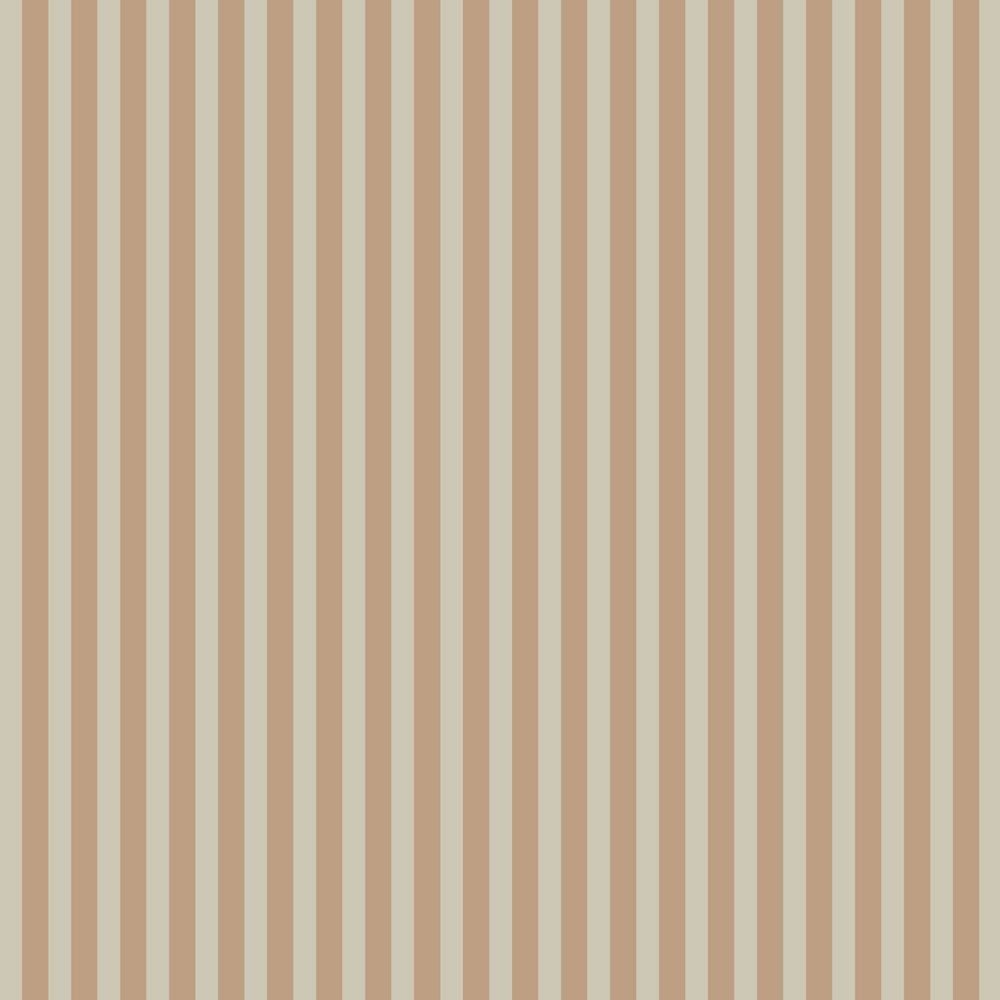 2. Studio shot of beige and brown striped wallpaper with thin vertical lines, showcasing the simple vintage pattern by Dekornik