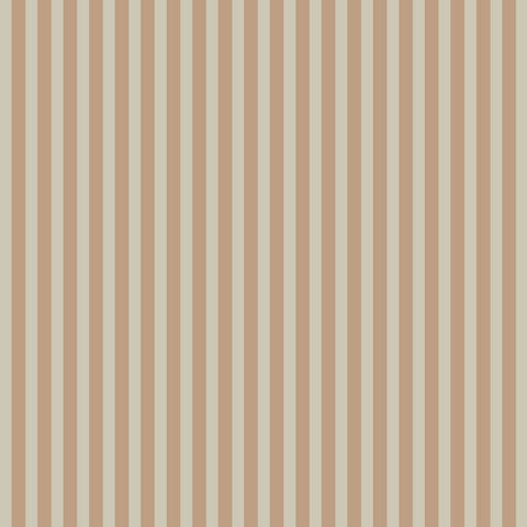 2. Studio shot of beige and brown striped wallpaper with thin vertical lines, showcasing the simple vintage pattern by Dekornik