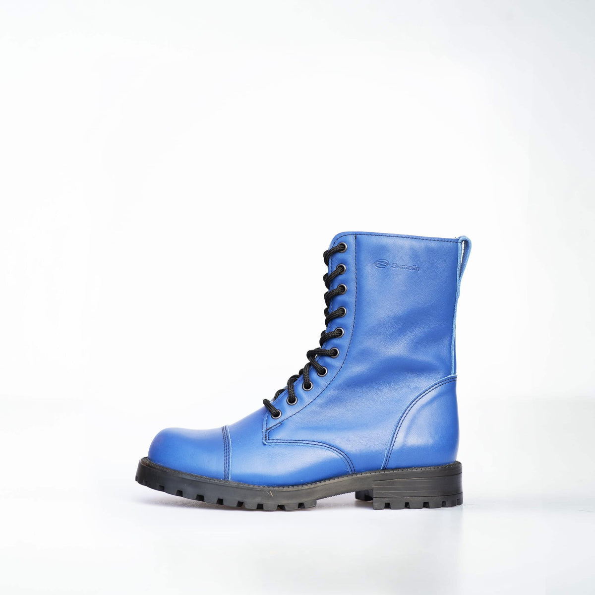 4. Opposite side view of Samelin 511 Blue boots, featuring bold punk-inspired style and quality craftsmanship