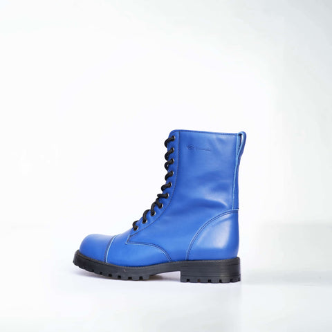 2. Side view of Samelin 511 Blue boots, highlighting durable TR-rubber outsole and textile lining