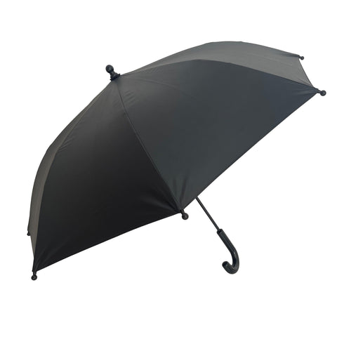 2. Black children's umbrella with curved handle, shown closed against a white background
