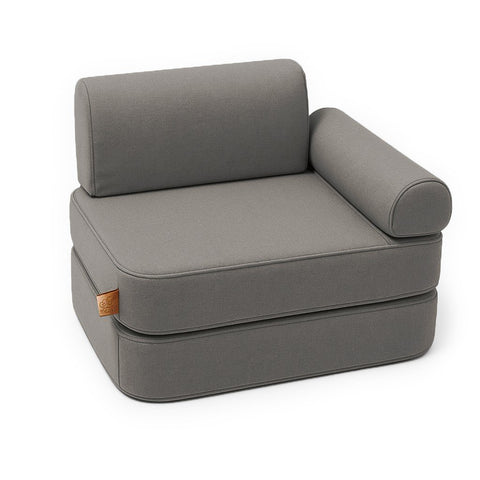 3. Clay taupe children's modular sofa with armrest and backrest on white background