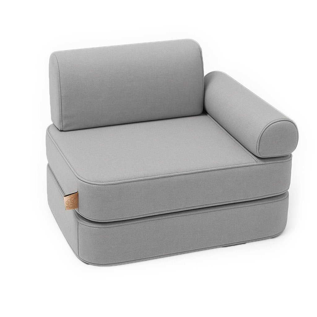 2. Fog gray children's modular sofa with armrest and headrest in studio setting