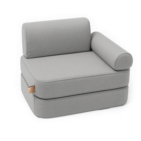 2. Fog gray children's modular sofa with armrest and headrest in studio setting