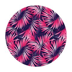 3. Pattern detail of Smarttan Tan-Through Mini Leggings in Pink Tropica, featuring pink and purple tropical leaf design