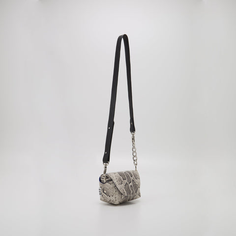 4. Daz Studio snake print leather shoulder bag with magnetic flap closure and silver-toned hardware