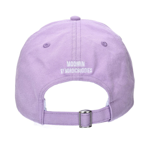 2. Back view of pink Snorkmaiden Dad Cap by Moomin showing adjustable strap and logo