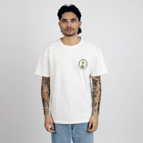 3. Men's Snufkin Fishing T-Shirt by Moomin in white, worn by male model in studio
