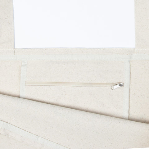 5. Close-up of interior pocket with zipper in Moomin by NordicBuddies Snufkin XXL tote bag