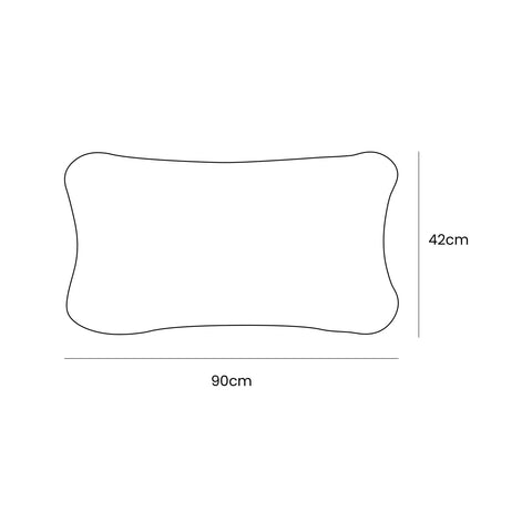 5. Size chart for Snug Rocker pillow, dimensions 90cm by 42cm