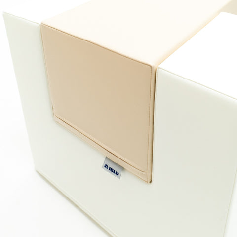 4. Close-up of IGLU logo on beige soft play balance bridge