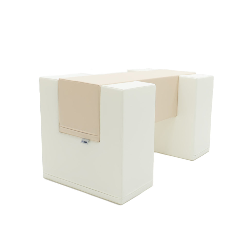2. IGLU beige soft play balance bridge shown in studio with clean background