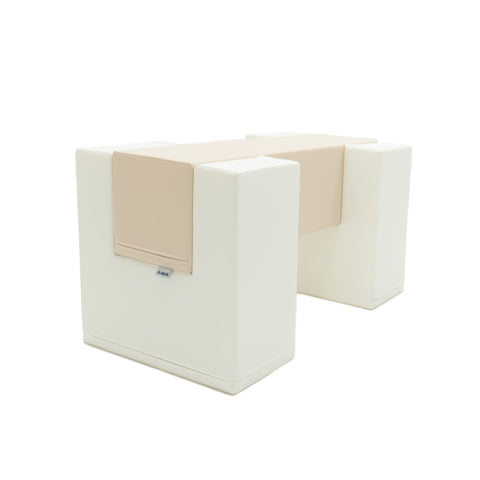 2. IGLU beige soft play balance bridge shown in studio with clean background