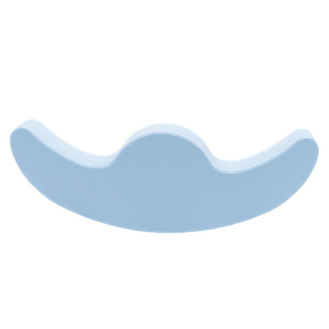 2. Baby blue soft play double rocker for children, made of cushiony foam with a smooth, curved design, shown on a white background.