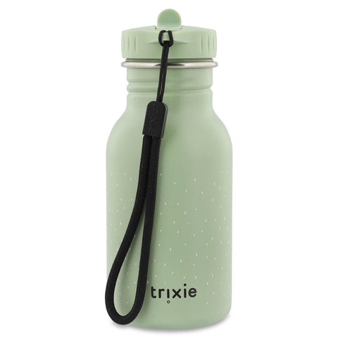 4. Green bottle with Trixie logo and black loop, studio background