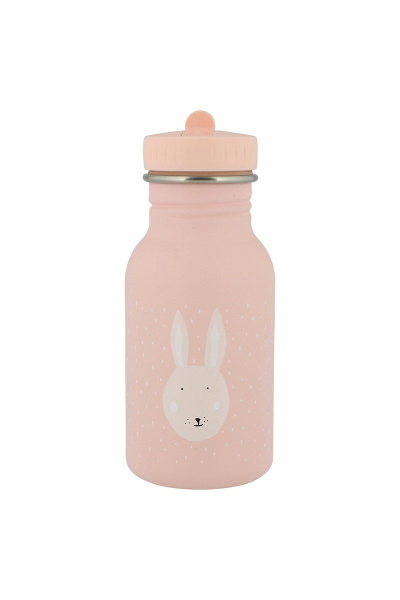 2. Pink stainless steel bottle with bunny face design and easy-open cap, suitable for kids