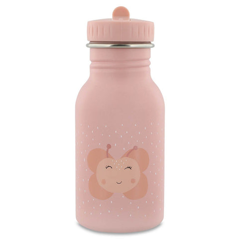 1. Pink stainless steel bottle with butterfly design and easy-open cap, perfect for kids
