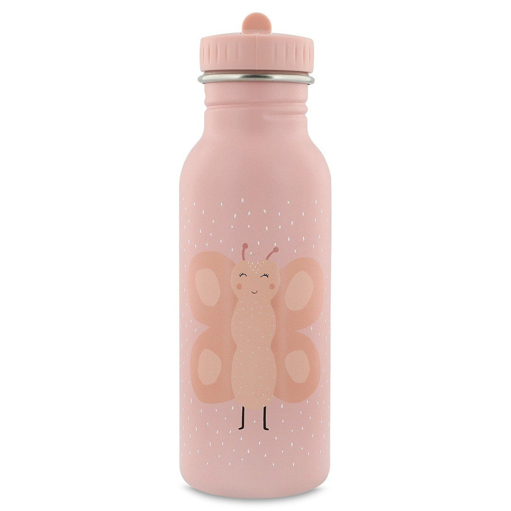 1. Pink stainless steel bottle with butterfly design and easy-to-open cap, suitable for kids