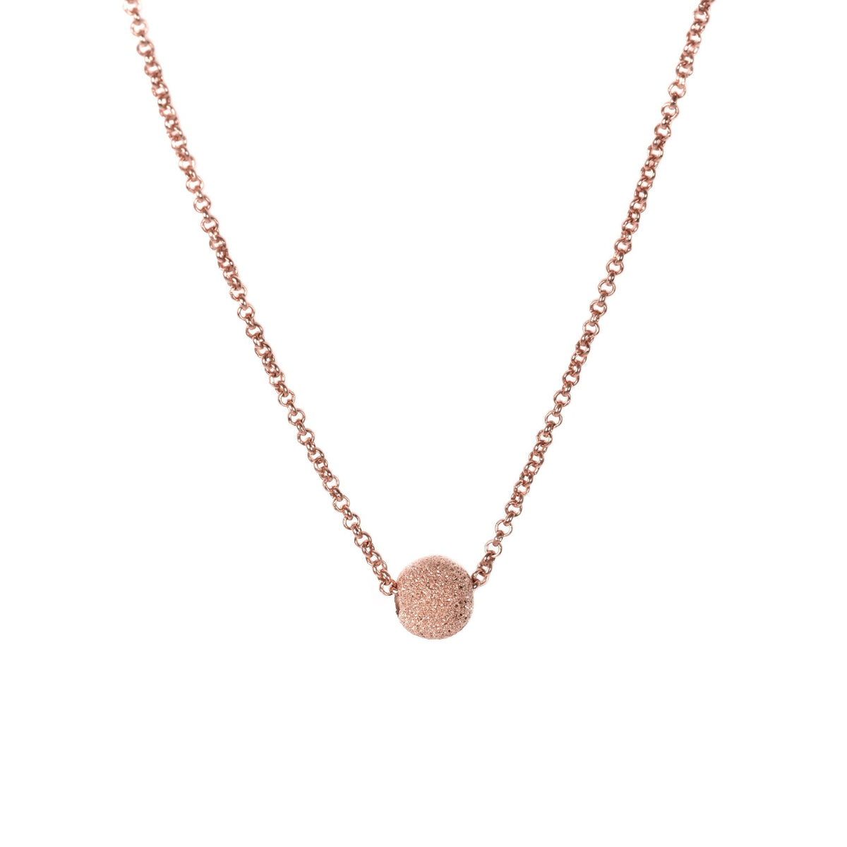 2. MyaMoon Stardust Choker in rose gold, showcasing Nordic minimalism with a round clasp and adjustable chain, studio shot