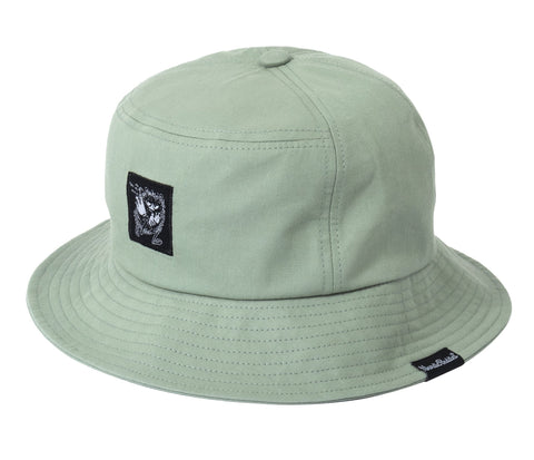 4. Light green Stinky Bucket Hat by Moomin, studio product image showing front and side