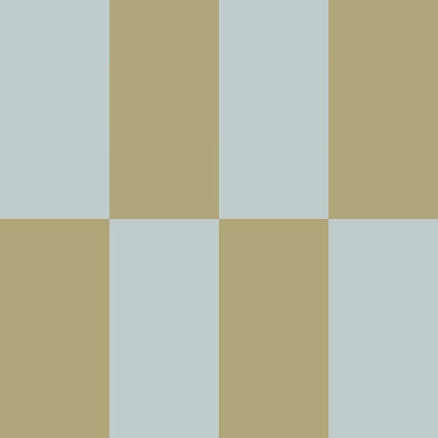 2. Studio shot of blue and green striped wallpaper with alternating muted colors, showcasing the paneled effect