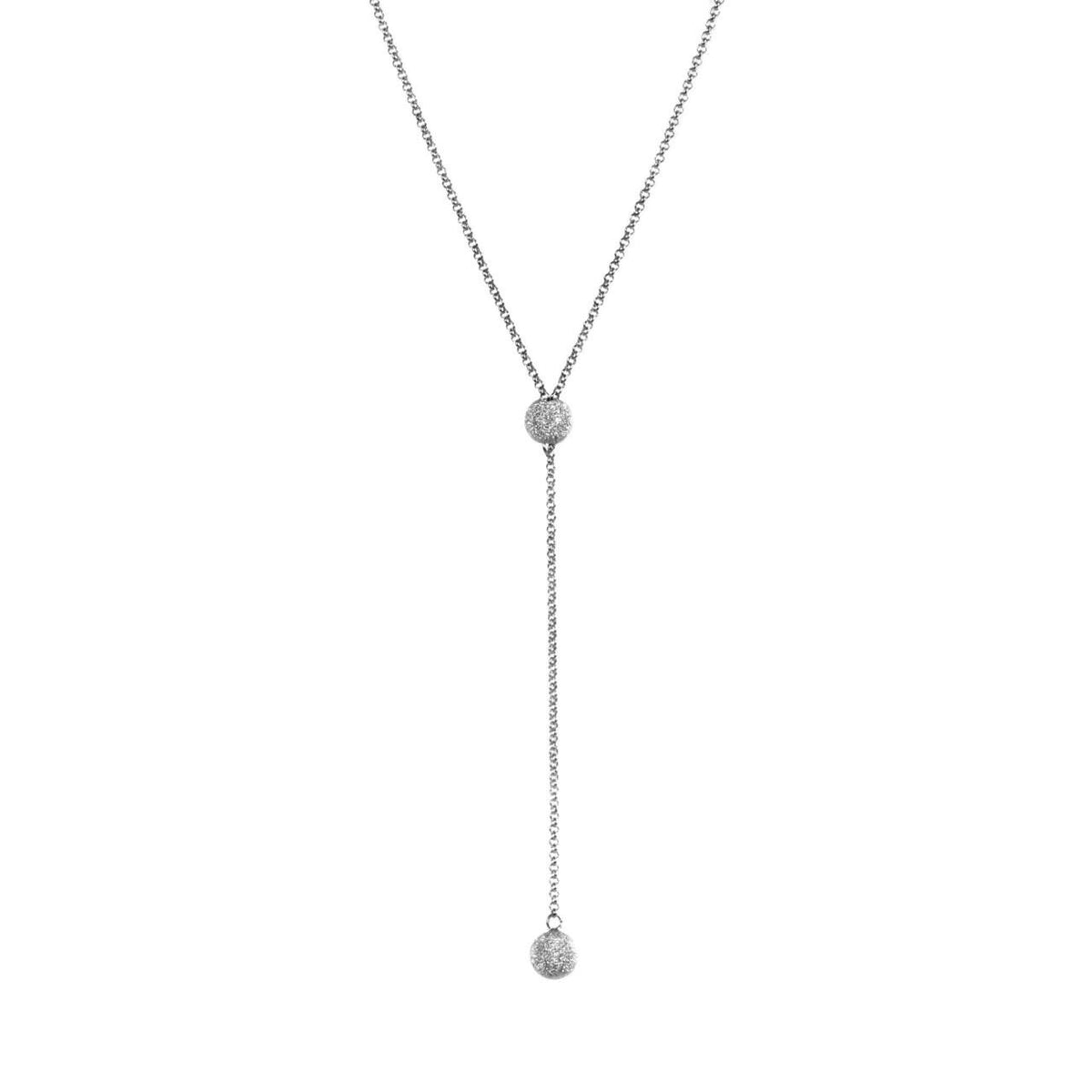 3. MyaMoon Sugarball Necklace in silver rhodium with sugarball pendant, studio shot