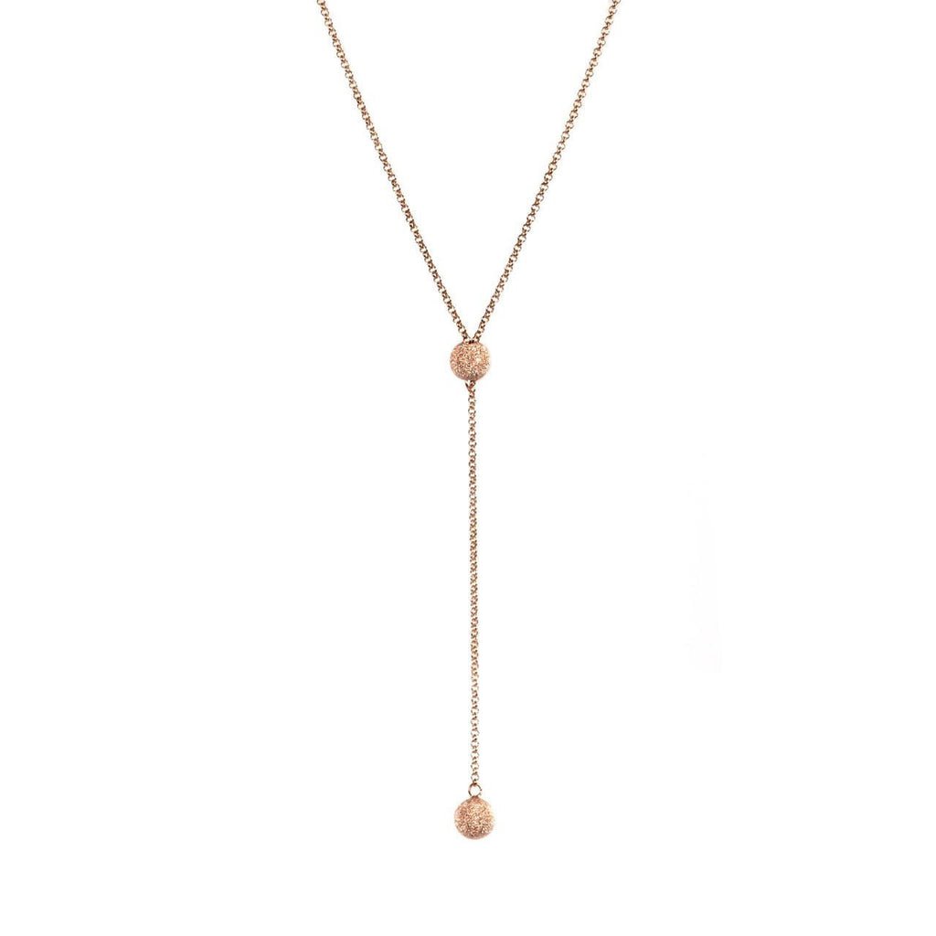 2. MyaMoon Sugarball Necklace in rose gold plated silver with sugarball pendant, studio shot