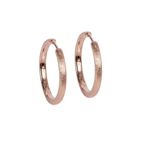 3. MyaMoon Sugar Hoops L Earrings in rose gold, highlighting brushed-sugar texture and polished interior