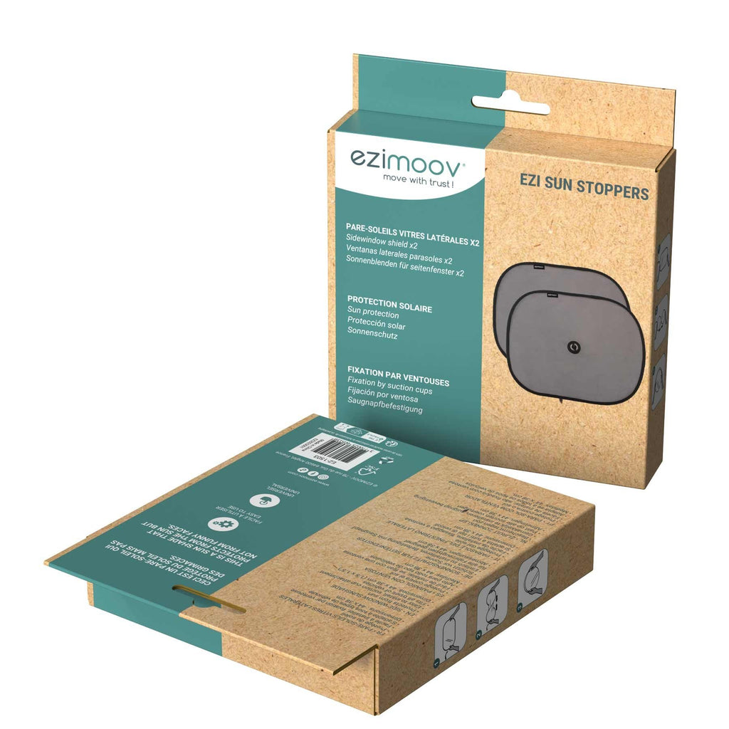 4. Ezimoov EZI SUN STOPPERS packaging box with product details and branding