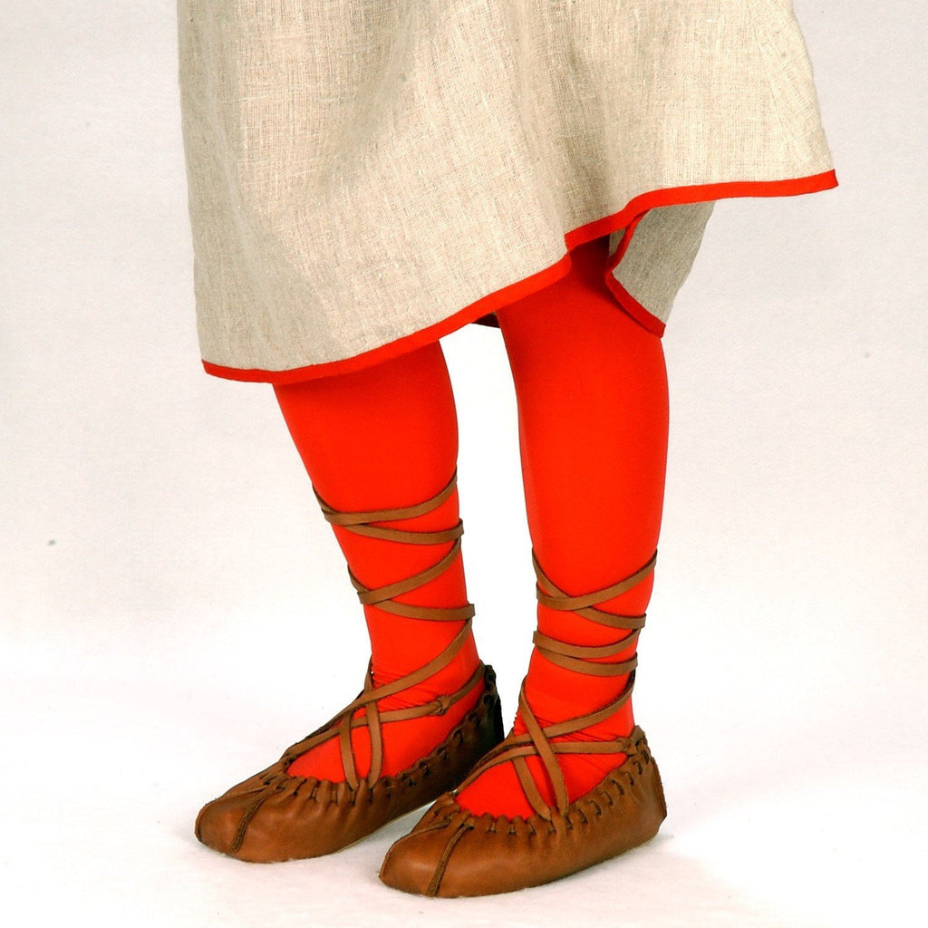 3. Women's upgraded tied dancing shoes by Omaking, styled with red leggings and linen dress, shown in lifestyle setting