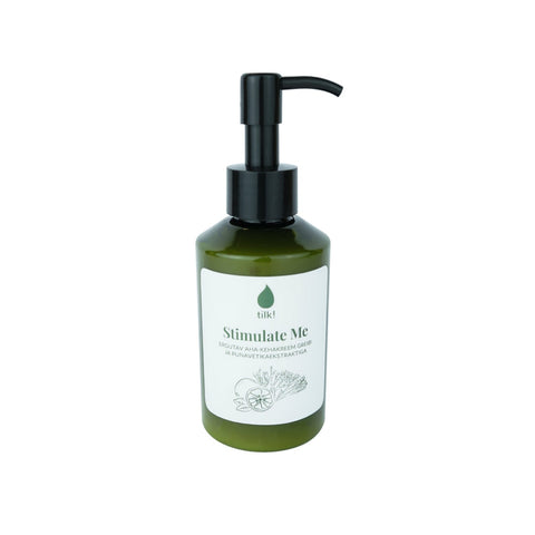 1. Tilk! Stimulate Me AHA Body Lotion with grapefruit and red algae extract, 150ml, in green bottle with pump dispenser
