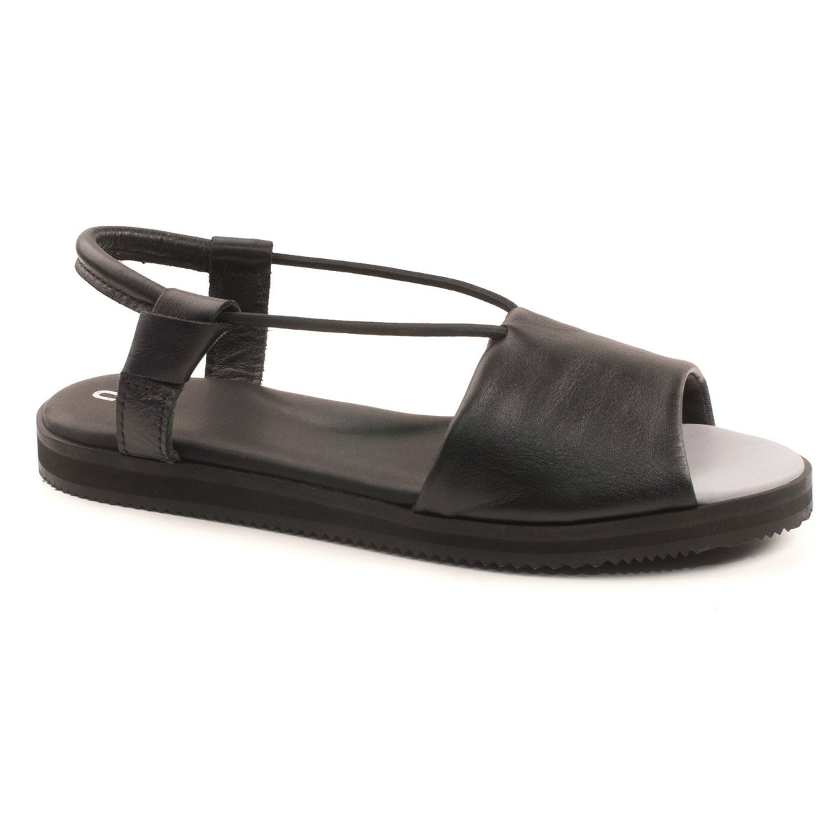 2. Studio shot of Omaking Berlin Sandals in dark grey, showcasing leather upper and ergonomic design