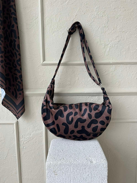 5. Garbanota Classic Leopard Hobo Bag displayed on a bust, paired with matching scarf