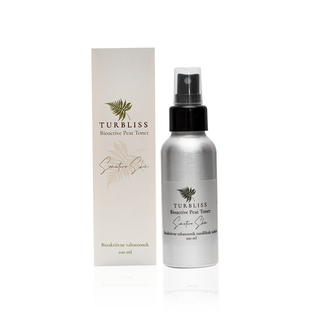 3. Turbliss Bioactive Bog Tonic for sensitive skin, 100ml bottle with packaging, studio shot on black background