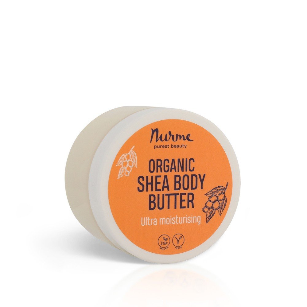 2. Nurme Ultra Moisturising Shea Body Butter in 150ml jar with orange label on white background