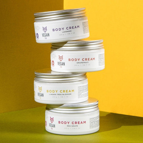 3. Overhead view of Vegan Fox Linden-Tree Blossom Body Cream, showing rich, smooth consistency