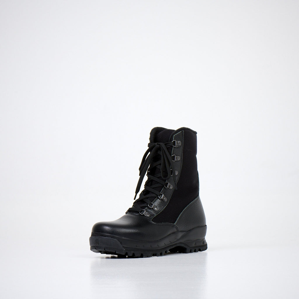 3. Front angled view of Samelin 598 Desert Boots Vibram in black, emphasizing durable construction