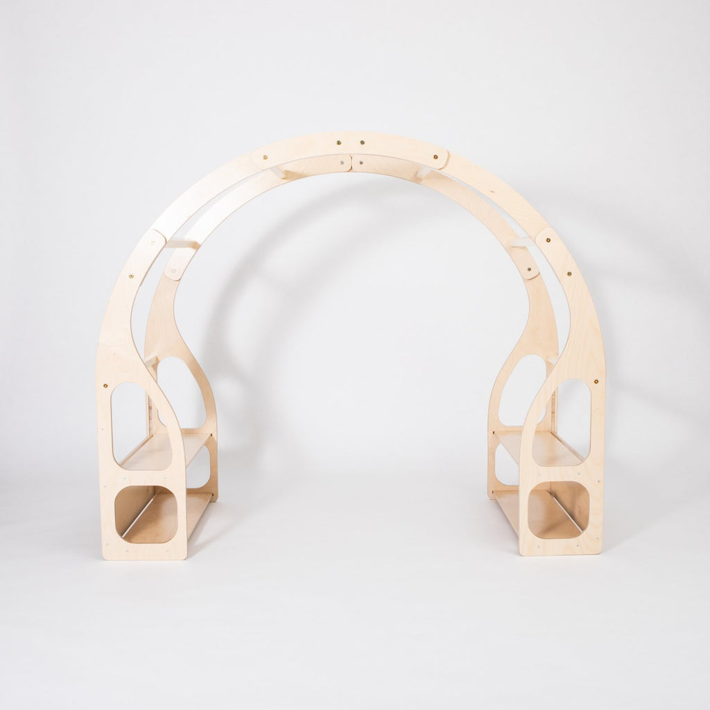 3. Studio shot of Montessori play stand made from birch plywood with no accessories