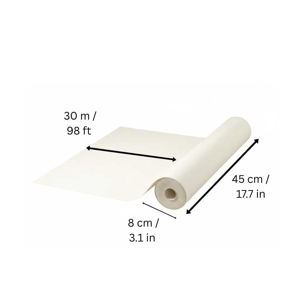 5. Size chart for drawing paper roll showing dimensions 30m by 45cm