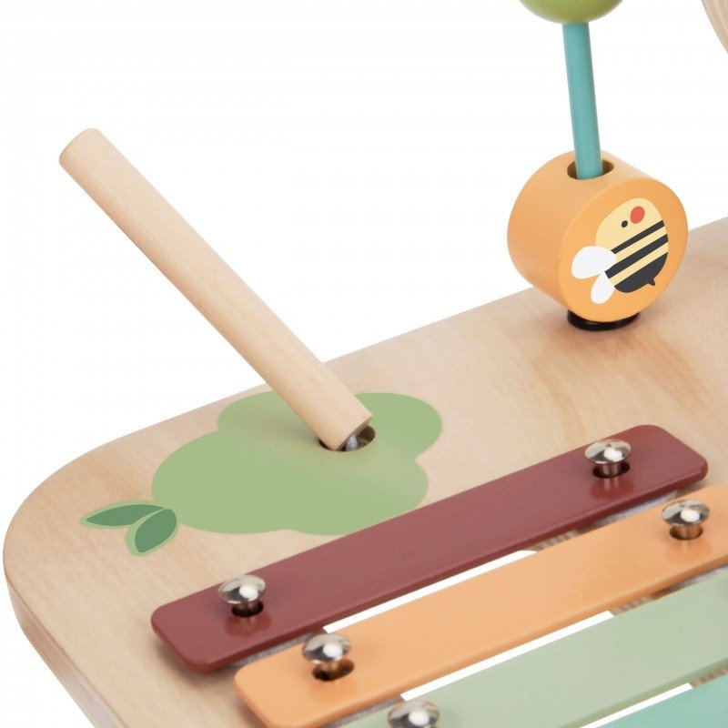 6. Close-up of xylophone and mallet on Woopie 5-in-1 activity table